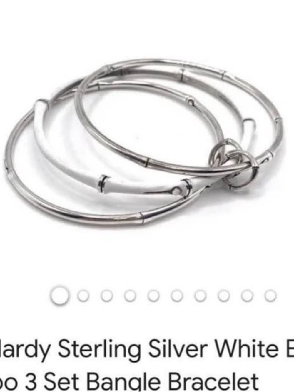 John Hardy 925 Silver Bamboo Hoop Bangles